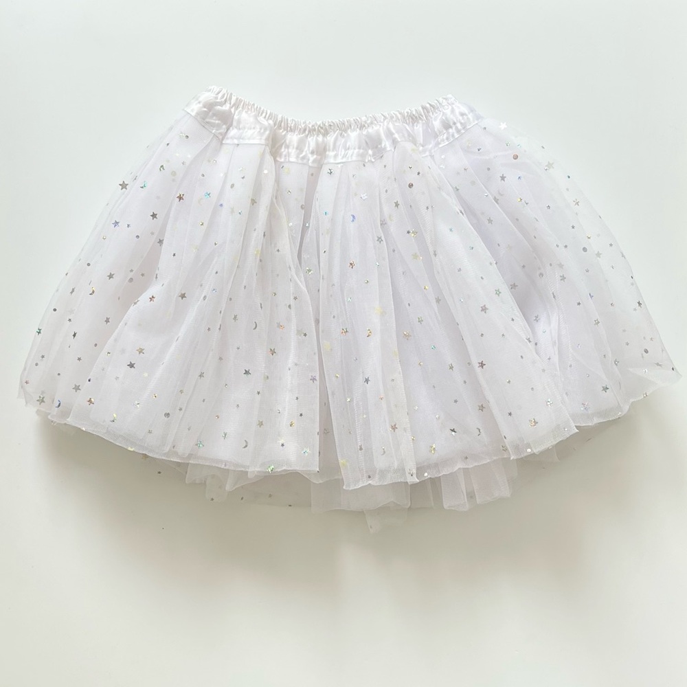 GIRLS Dancina White Starry Tulle Skirt size 2-7